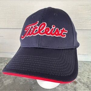 Titleist #1 Golf Baseball Cap Hat Fitted Size M/L Blue & Red Embroidered Logo